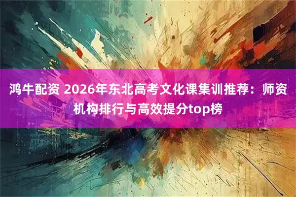 鸿牛配资 2026年东北高考文化课集训推荐：师资机构排行与高效提分top榜